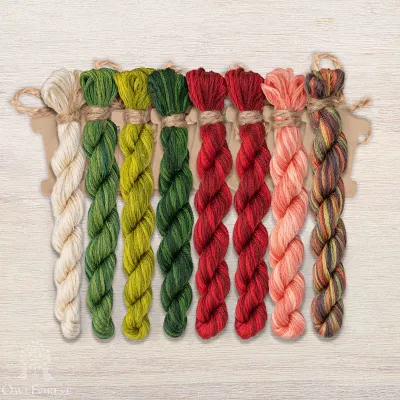 Set of OwlForest Hand-Dyed Threads for the “Lingonberry Summer” Chart (DMC)