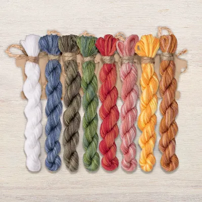 Set of OwlForest Hand-Dyed Threads for the “Speckled Hen” Chart (DMC)