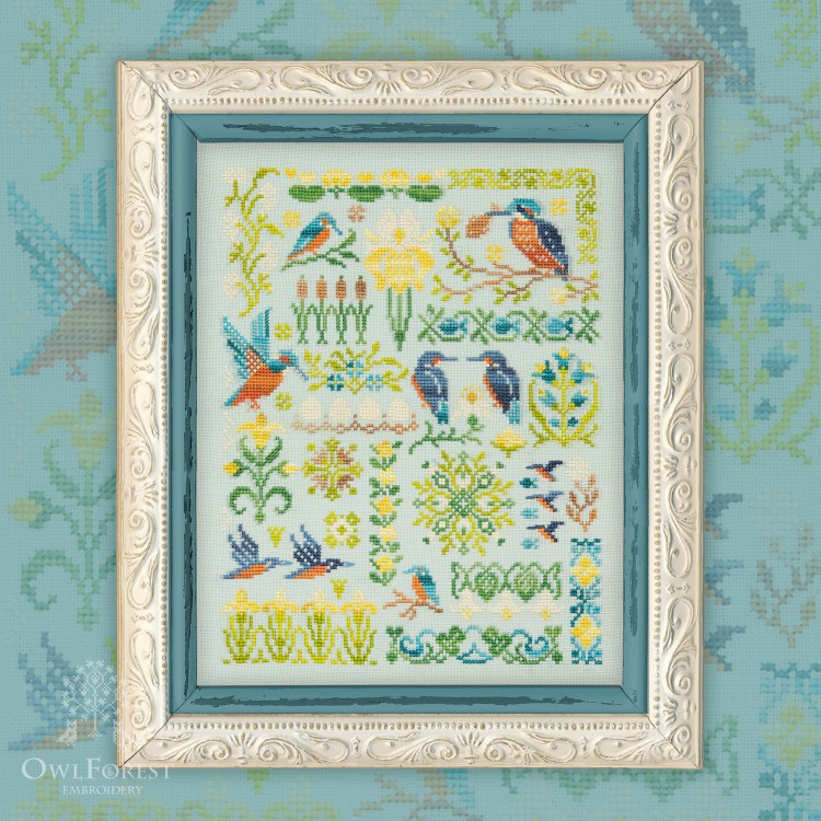 Digital embroidery chart “Kingfishers”