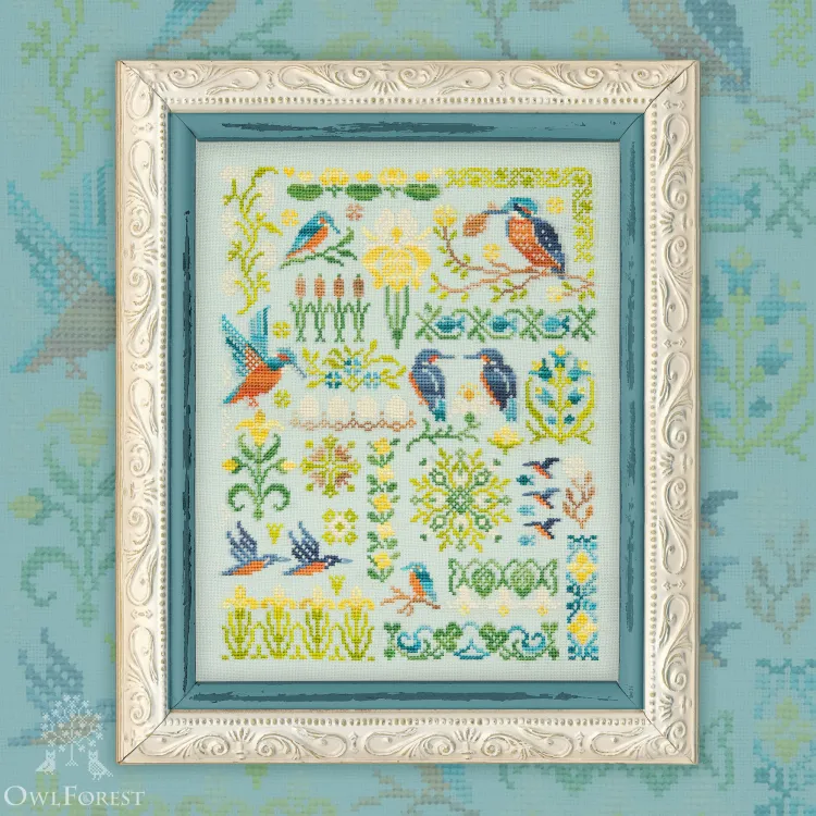Digital embroidery chart “Kingfishers”