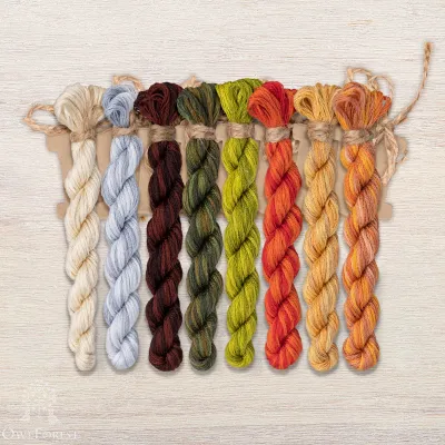 Set of OwlForest Hand-Dyed Threads for “The Little Wood Folk.  Mice” Chart (DMC)