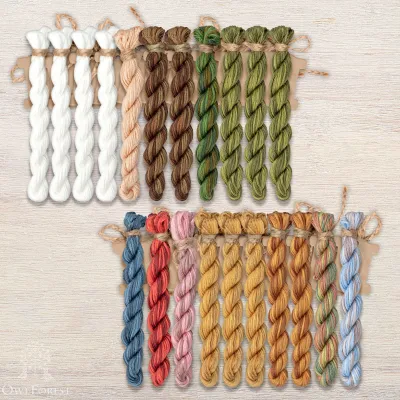 Set of OwlForest Hand-Dyed Threads for the “Noble Country Estate” Chart (Thread Trade n.a. Kirov)