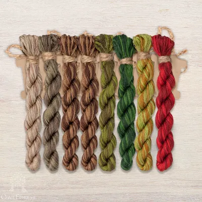 Set of OwlForest Hand-Dyed Threads for the “Wood Spirit” Chart (DMC)