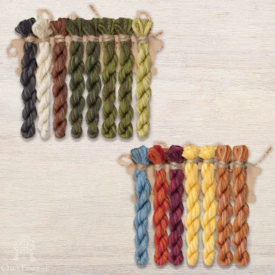 Set of OwlForest Hand-Dyed Threads for the “The Tops and the Roots” Chart (DMC)
