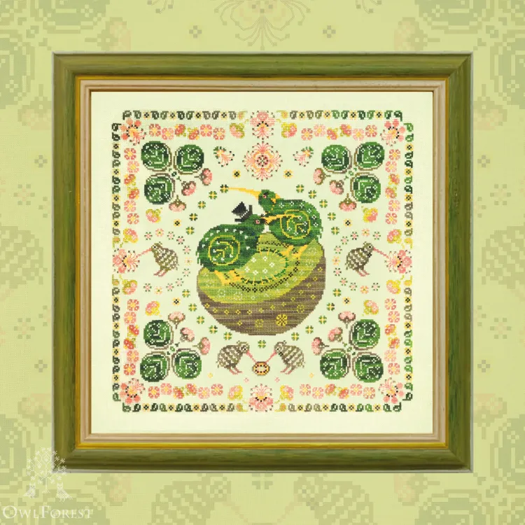 Printed embroidery chart “Kiwi Birds”