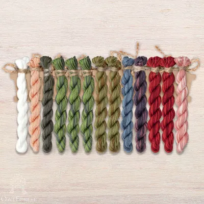 Set of OwlForest Hand-Dyed Threads for the “Strawberry House” Chart (Thread Trade n.a. Kirov)