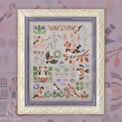 Printed embroidery chart “Goldfinches”
