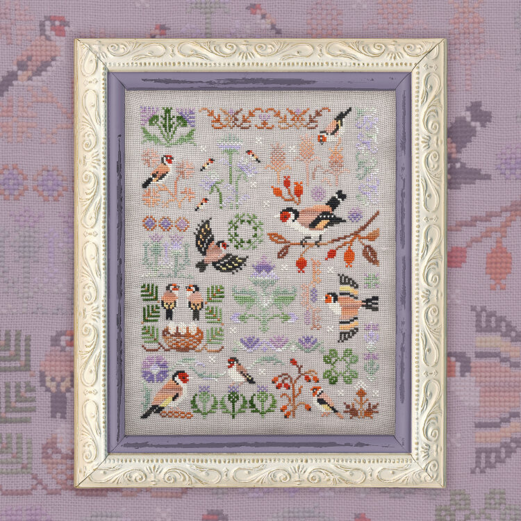 Printed embroidery chart “Goldfinches”