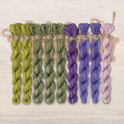 Set of OwlForest Hand-Dyed Threads for the “Vine Garden” (DMC) 