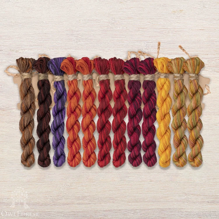 Set of OwlForest Hand-Dyed Threads for the “Autumn Colors” (DMC) 