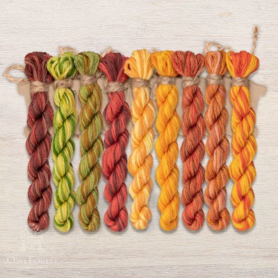 Set of OwlForest Hand-Dyed Threads for the “Autumn Still-life” Chart (DMC)