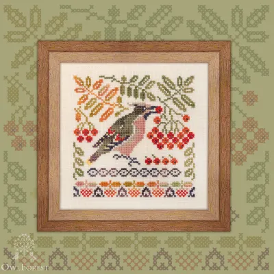 Free embroidery digital chart “Glutton Waxwing”