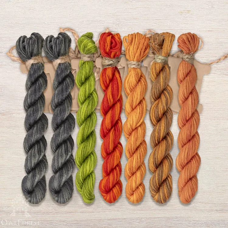 Set of OwlForest Hand-Dyed Threads for the “Faithful Friend” (Thread Trade n.a. Kirov)