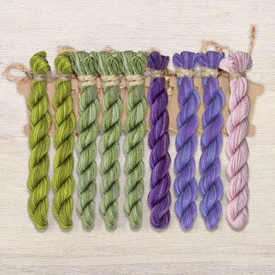 Set of OwlForest Hand-Dyed Threads for the “Vine Garden” (Thread Trade n.a. Kirov) 