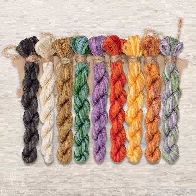 Set of OwlForest Hand-Dyed Threads for the “Goldfinches” Chart (DMC)