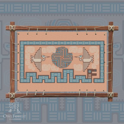 Digital embroidery chart “Mesoamerican Motifs. Serpent” 3 colors
