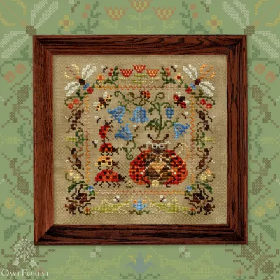 Digital embroidery chart “The Little Wood Folk.  Ladybugs”