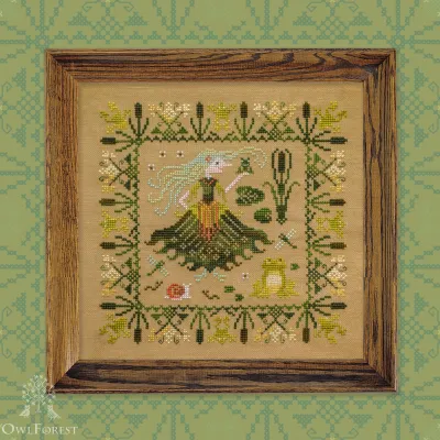 Printed embroidery chart “Kikimora Bolotnaya”or “Swamp Witch”