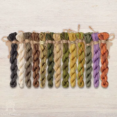 Set of OwlForest Hand-Dyed Threads for the “Bear Forest” Chart (DMC)
