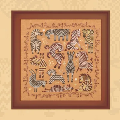 Digital embroidery chart “Striped zebras”