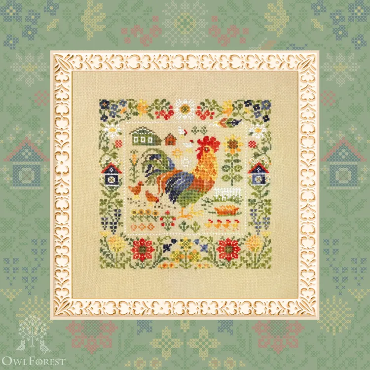 Digital embroidery chart “Spirited Rooster”