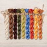 Set of OwlForest Hand-Dyed Threads for “The Little Wood Folk.  Ladybugs” Chart (DMC)