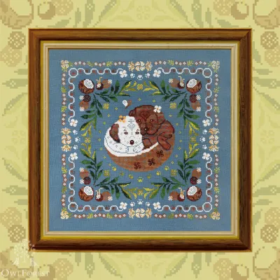 Printed embroidery chart “Coconut Puppies”