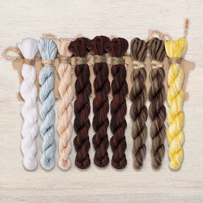 Set of OwlForest Hand-Dyed Threads for the “Striped zebras” Chart (DMC)