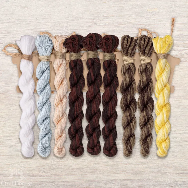 Set of OwlForest Hand-Dyed Threads for the “Striped zebras” Chart (DMC)