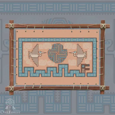 Printed embroidery chart “Mesoamerican Motifs. Serpent” 3 colors