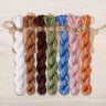 Set of OwlForest Hand-Dyed Threads for the “Lace Framed Birds. Bluebirds” Chart (DMC)