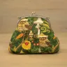 “Mushroom Owl” Cotton Kiss Clasp Pouch