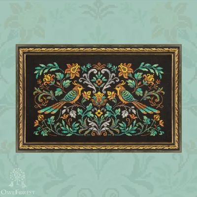 Embroidery kit “Emerald Bird Night Songs”
