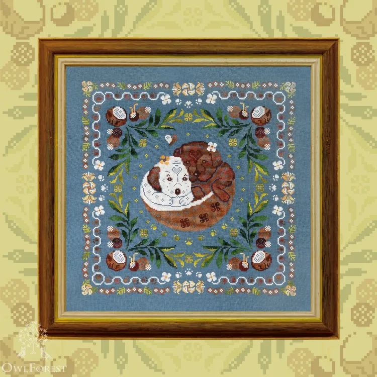 Digital embroidery chart “Coconut Puppies”