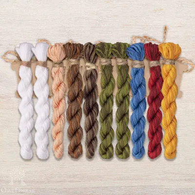 Set of OwlForest Hand-Dyed Threads for the “Little Girl and the Swan-Geese” Chart (DMC)
