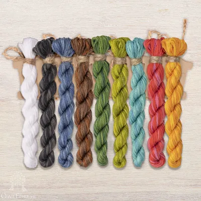 Set of OwlForest Hand-Dyed Threads for the “Lemuria. Chameleon” Chart (DMC)