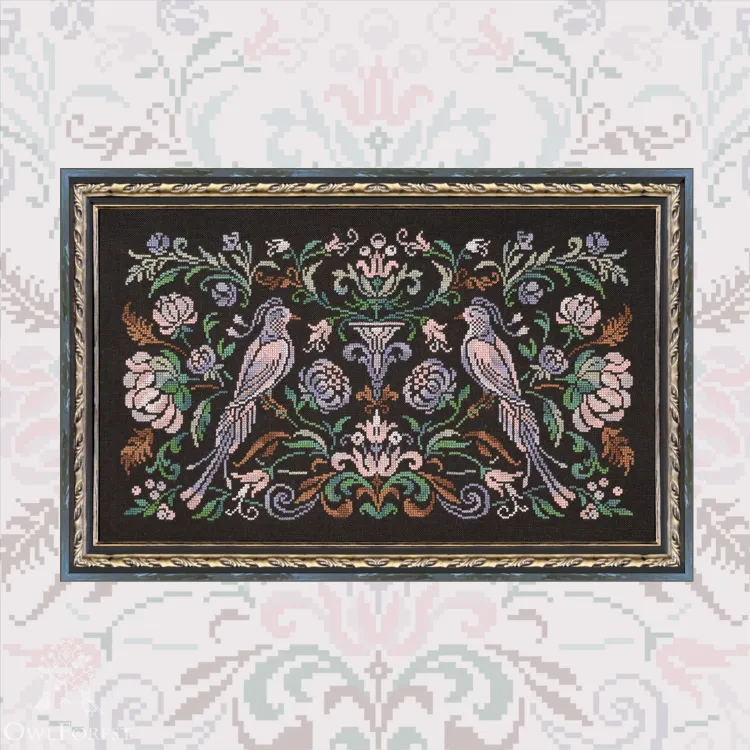 Digital embroidery chart “Pearl Bird Night Songs”