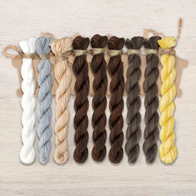 Set of OwlForest Hand-Dyed Threads for the “Striped zebras” Chart (Thread Trade n.a. Kirov)