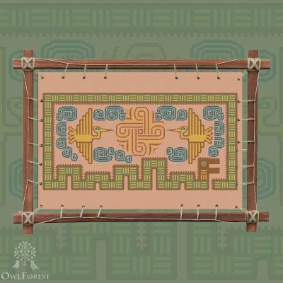 Printed embroidery chart “Mesoamerican Motifs. Serpent” 5 colors