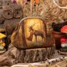 “Forest Deer” Cotton Kiss Clasp Pouch