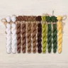 Set of OwlForest Hand-Dyed Threads for the “Coconut Puppies” Chart (DMC)