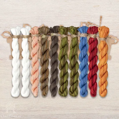 Set of OwlForest Hand-Dyed Threads for the “Little Girl and the Swan-Geese” Chart (Thread Trade n.a. Kirov)