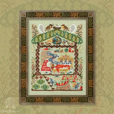 Embroidery kit “Forest Houses. The Hare Family”