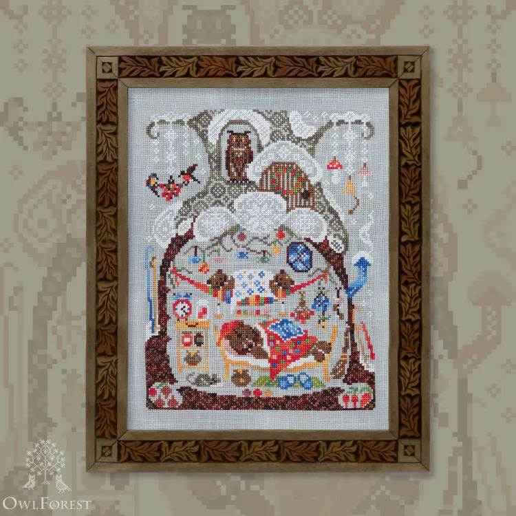 Digital embroidery chart “Forest Houses. Bears”