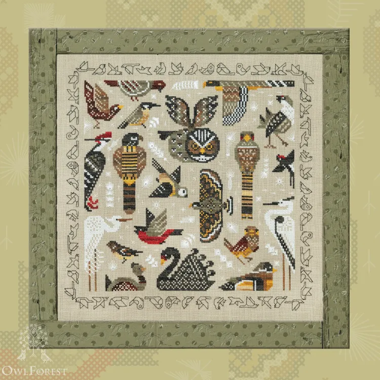 Printed embroidery chart “Nimble Birds ”