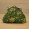 “Fern Berries” Cotton Kiss Clasp Pouch