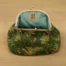 “Fern Berries” Cotton Kiss Clasp Pouch