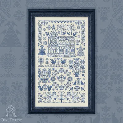 Printed embroidery chart “In the Garden”