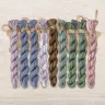 Set of OwlForest Hand-Dyed Threads for the “Pearl Bird Night Songs” Chart (Thread Trade n.a. Kirov)
