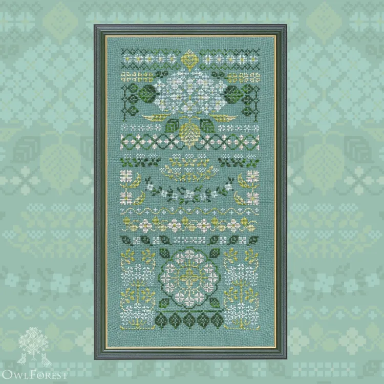 Printed embroidery chart “Blue Hydrangea”